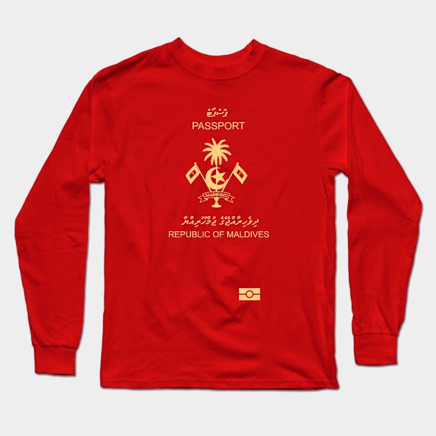 Maldives passport Long Sleeve T-Shirt by Travellers